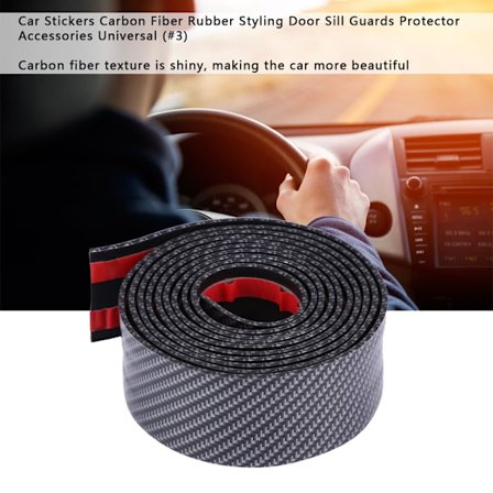 Bildekaler Kolfiber Gummi Styling Dörrtröskelskydd Universal (5 * 250cm)