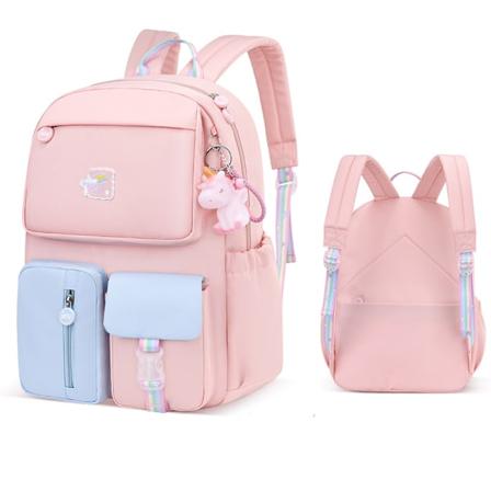 Børnenes skole rygsæk sød æstetisk vandtæt rygsæk rosa blå Pink Blue Pink Blue L