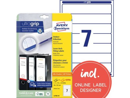 AVERY Etikett smala pärmar 192x38 175/fp - Lyreco - Emballage och lagerutrustning - Etiketter och godsmärkning - Specialetiketter