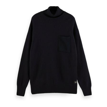Scotch & Soda, Turtleneck Pull 158595-0002 Zwart, Heren, Maat:L