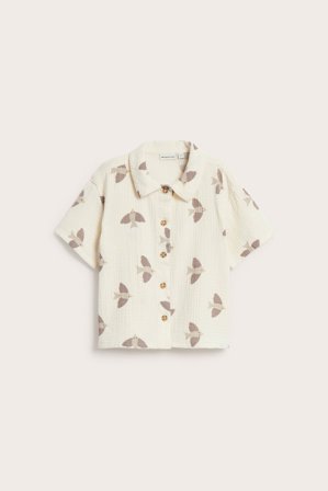 Kappahl | Mönstrad skjorta i muslin Beige 98/104 | Beige