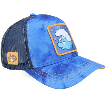 Capslab - Blå trucker Keps - Smurfs Dazed Blue/Yellow A-Frame Trucker @ Hatstore