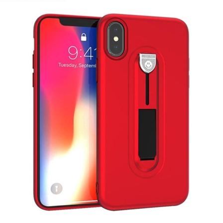 iPhone Xs Max kickstand stødsikkert, mat etui - Rød Red