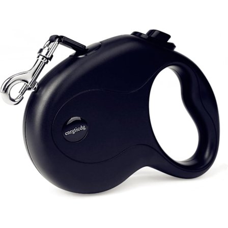 16Ft Retraherbar Hundeline, Letvægtsline til Små til Mellemstore Hunde/Katte Op til 50lbs, Stærk Nylonstrimmel, Knæfri, Enhåndsbremse, Enkel, Pra