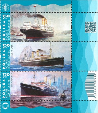 Polen - Transatlantens skibe - Postfrisk sæt 3v