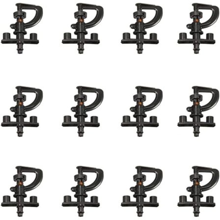 12 stk. vandingssprinkler, 360° roterende G-type mikrosprinkler