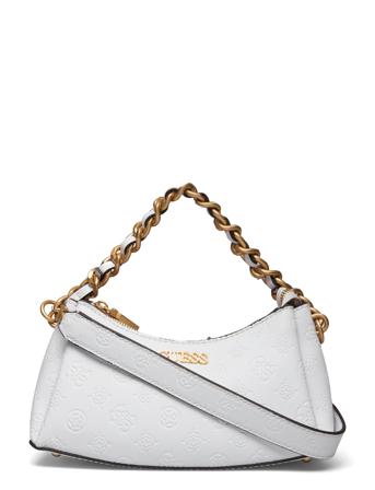 Geva Top Zip Shoulder Bags Hand Bags Hvit GUESS*Betinget Tilbud