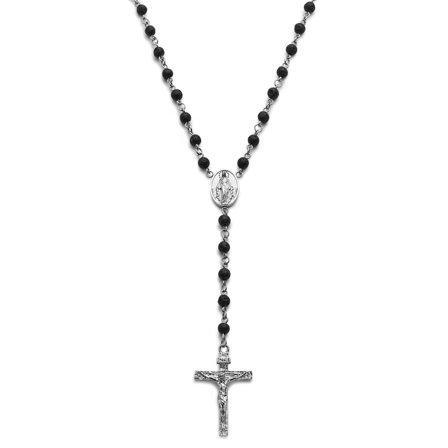 Varietas | Rosario in acciaio chirurgico e pietra lavica per uomini - Rosari