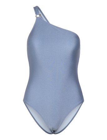 Asymmetric Shimmer Swimsuit Blue Filippa K