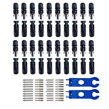 20 Par Solcellepanelkontakt, Solcellekabelkontakt, Egnet for 2,5/4/6mm² Solcellekabel