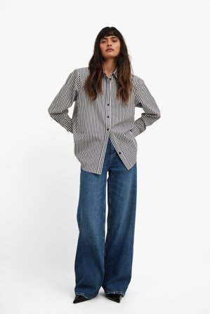 NA-KD Weite Jeans mit hoher Taille - Jeans mit weitem Bein - Blau - EU 40