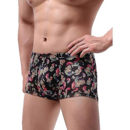 Herr Blommig Sexig Boxer Kalsonger Underkläder Stretch Trosor Shorts