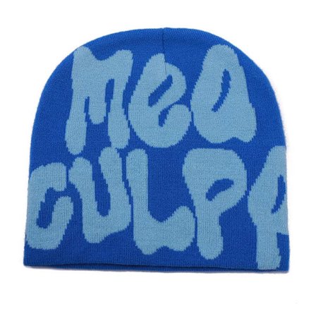 Tykk Varm Ørevarmende Hue Mænd Vinter Populær Bogstavtrykt Ride Strikket Hue