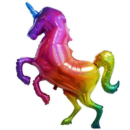 Folieballong Regnbåge Enhörning 135cm - Enhörning Kalas Dekoration - Kalaslagret.se