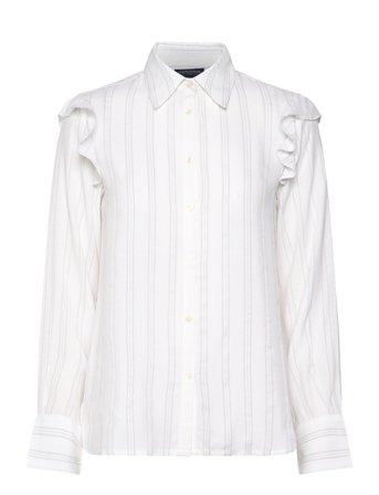 Lexington Clothing | Jacquard Weave Ruffle Blouse | L