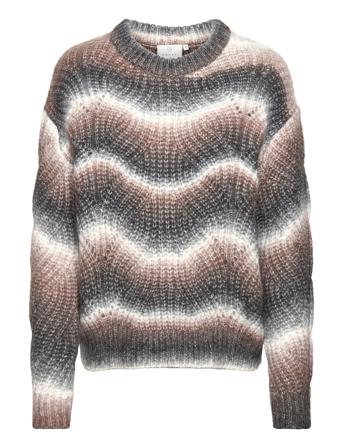 Kadera Knit Pullover Pullover Striktrøje Multi/mønstret Kaffe