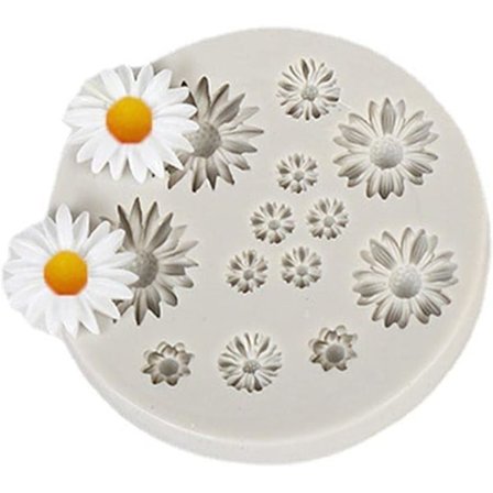 Daisy solros fondant tårta dekoration DIY kristall droppande lim aromaterapi gips mögel hem bakning redskap