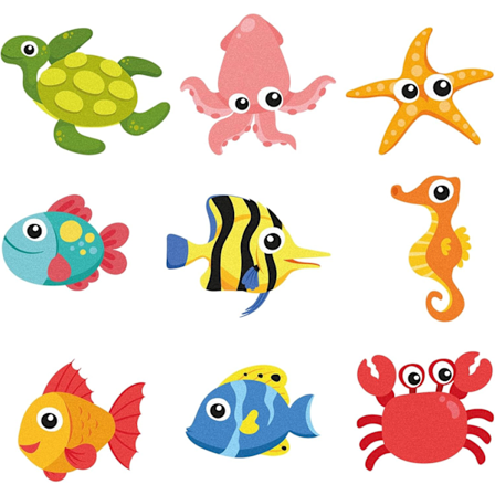 Pakke med skridsikre klistermærker, skridsikre bruseklistermærker, selvklæbende klistermærker, vandtæt bad & bruse skridsikker lim, havliv badekar 