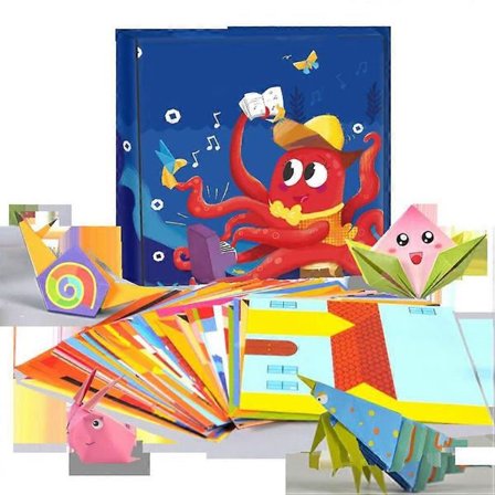 Lasten origami-kirja, 108 arkkia origami-paperia, värikäs origami-paperi askarteluun, origami-setti, tee-se-itse taideaskartelupaperi
