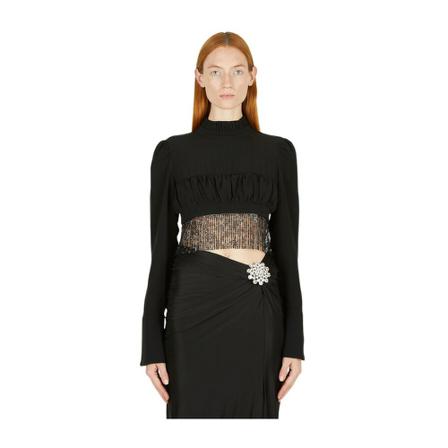Paco Rabanne Long Sleeve Tops Sort, Dame, Størrelse: XS