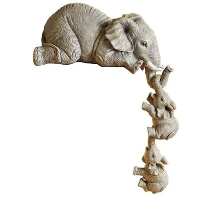 Elefantstatue, Elefant Samleobjekt Skulptursett med 3 Resin Elefanter