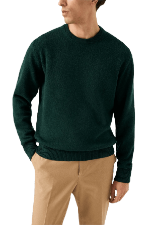 Eton Stickad Crew Neck Tröjor Herr Grön M