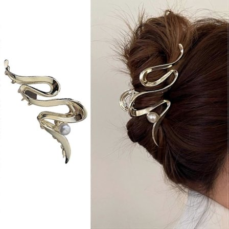 Uregelmæssige Hårklemmer Elegante Metal Sølv Bølge Hårklemme Hårnål Frigid Stil Fransk Klemme til Tykt Hår Metal Hårspænder Hårtilbehør