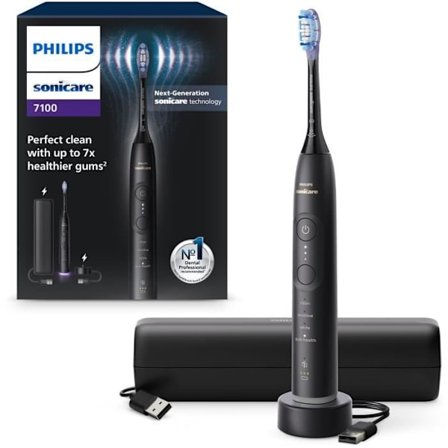 Tandborste - PHILIPS - HX7421/01 - Sonicare - 7100-serien - Svart - Elektrisk