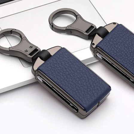 1 stk. Læder Zink Legering Bil Nøgleholder (Blå) til Volvo xc60 x