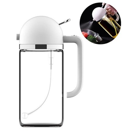 2-i-1 oljesprayflaske 500 ml i borosilikatglass med spray- og hellefunksjon for kjøkken og grill_OF