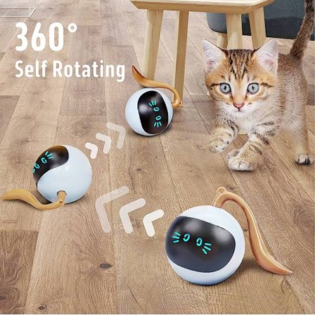 Farverig LED selvroterende bold Smart interaktivt kattelegetøj