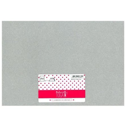 TOGA glitter påstrykningstyg - A4 - iriserande vit