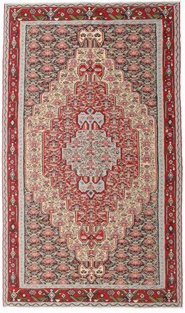 Hand Woven Kilim Senneh Fine Rug 150X259 Wool Red/Orange Small
