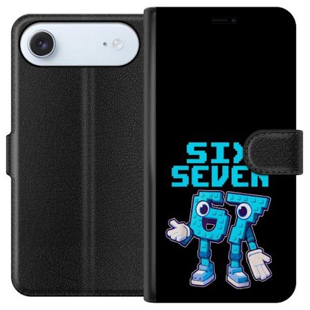 Kompatibelt Plånboksfodral till Apple Apple iPhone 17 Air Cyberpunkporträtt av en kvinna med färgat hår och futuristiska detaljer, neonaccentuerad