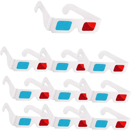 10 paria punaisia ja sinisiä paperisia 3D-stereolasit elokuvan koristeluun
