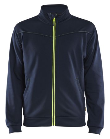 Blåkläder 336225268633S Genser marineblå/gul, hel glidelås Marineblå/gul, Klær