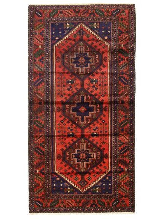Tapis D'orient Hamadan 107X206 Rouge Foncé/Noir (Laine, Perse)