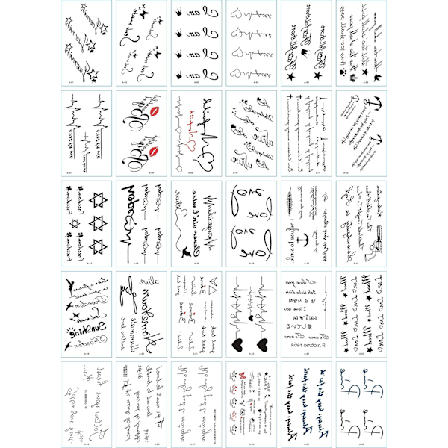 Engångstatueringar, tatuering blomma ögonbryn fjäril kropp ansikte tatuering klistermärken 30 st-set