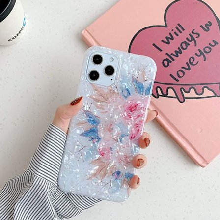 iPhone 12 Pro Max case kunstig perlemor solsikkeblomster