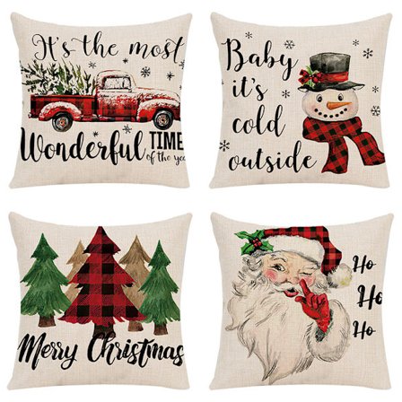 Joulu Tyynynpäällinen Setti 4 Design Koristelu