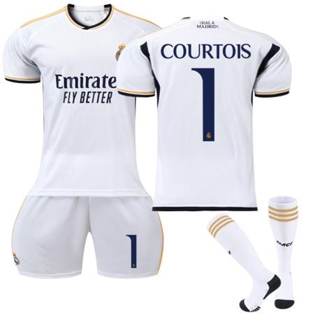 2023-2024 Real Madridin kotijalkapallopaita nro 1 COURTOIS 12-13 years