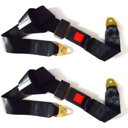 2-pack universal justerbara sikkerhedsbälten, 1,2 m topunktsbälten, sort