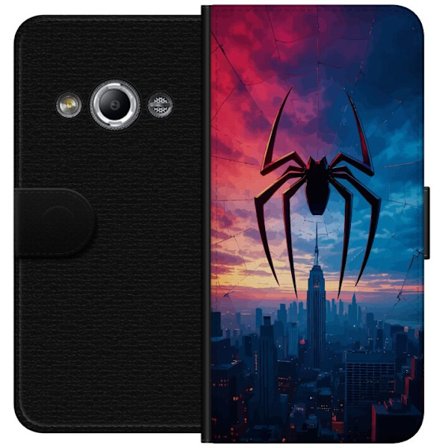 Kompatibel Tegnebogsetui til Samsung Galaxy Xcover 3 Stiliseret edderkop over byens silhuet i dramatisk solnedgang, grafisk fantasyillustration med st
