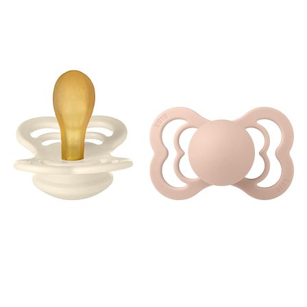 BIBS Supreme Sut Latex 2-pak Ivory/ Blush Str. 2, Børn & Forældre, Sutter, Latexsutter