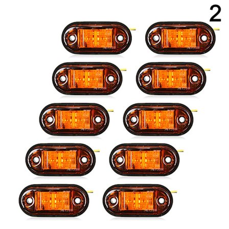 10-pak advarsel ovalt LED-sidelys, LED-diode lys