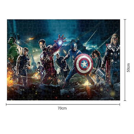 Avengers Animationsserie Flyvemaskine Puslespil 1000 brikker 70x50cm