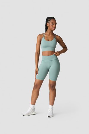 ICANIWILL - Ribbed Define Seamless Biker Shorts Fog Grey - Dame - ICIW