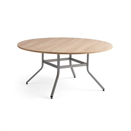 Table VARIOUS, Ø1600x740 mm, silver, oak