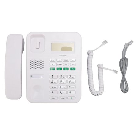 Kablet fastnettelefon med 4 niveauer lydstyrke og 5 niveauer LCD-lysstyrke Justerbar opkalds-id HD 16-bit display Engelsk kablet telefon Hvid
