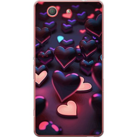 Kompatibelt Mobildeksel til Sony Sony Xperia Z3 Compact Midnattshjerter